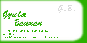 gyula bauman business card